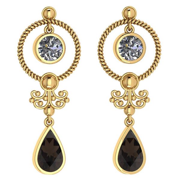 Certified 5.18 Ctw Smoky Quartz And Diamond SI2/I1 Dang