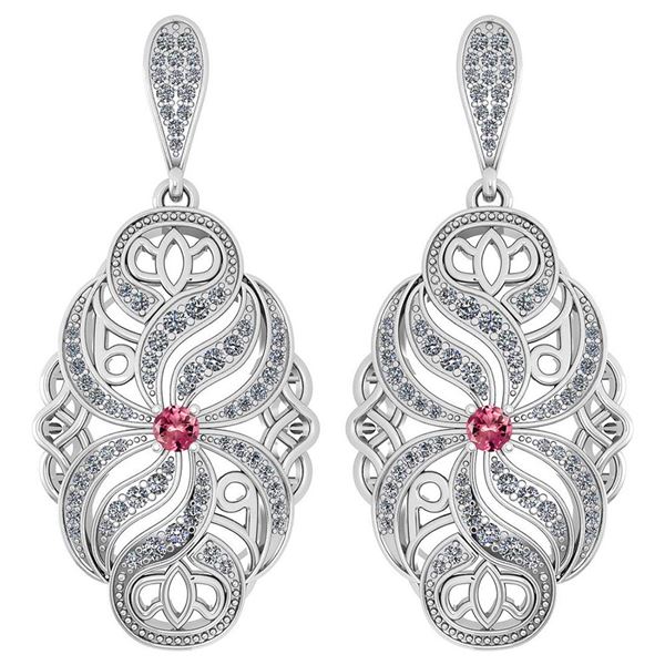 Certified 1.18 Ctw Pink Tourmaline And Diamond Wedding/