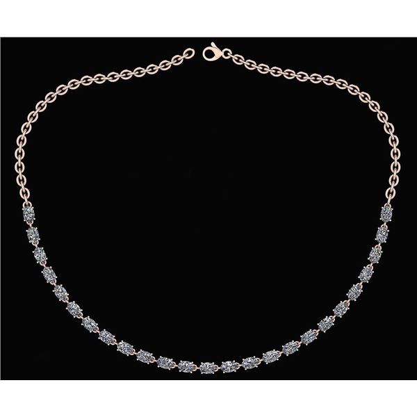 Certified 12.50 Ctw Diamond Necklace For Ladies 18K Ros
