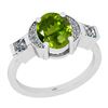 Image 1 : Certified 1.91 Ctw I2/I3 Peridot And Diamond 10K White