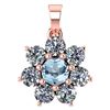 Image 1 : Certified 0.93 Ctw Aquamarine And Diamond 18K Rose Gold