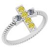 Image 1 : Certified 0.40 Ctw SI2/I1 Treated Fancy Yellow & White