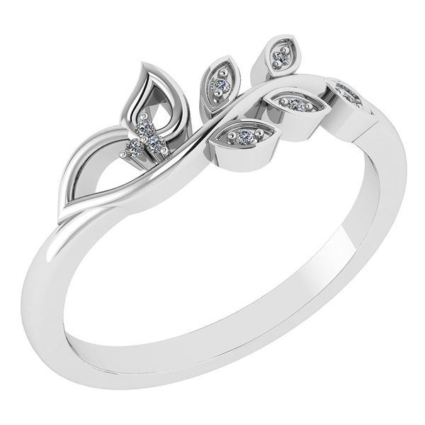 Certified 0.04 Ctw Diamond 14k White Gold Anniversary R