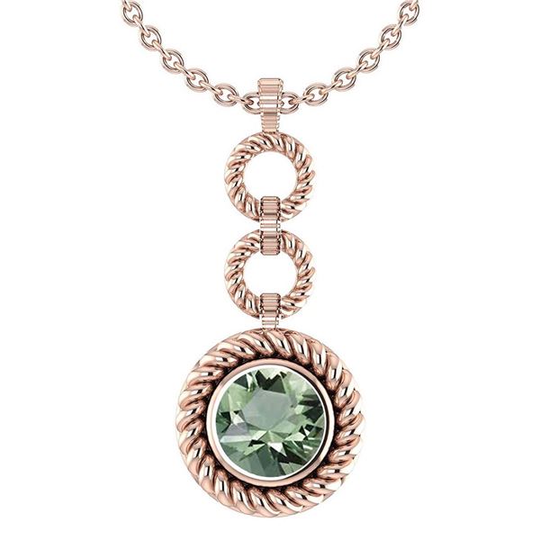 Certified 6.84 Ctw Green Amethyst Necklace For womens N