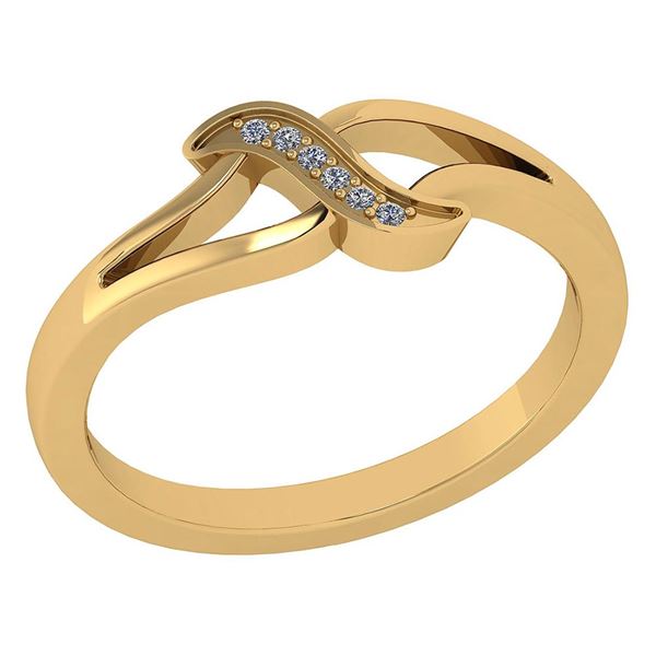 Certified 0.03 Ctw Diamond 18K Yellow Gold Halo Ring