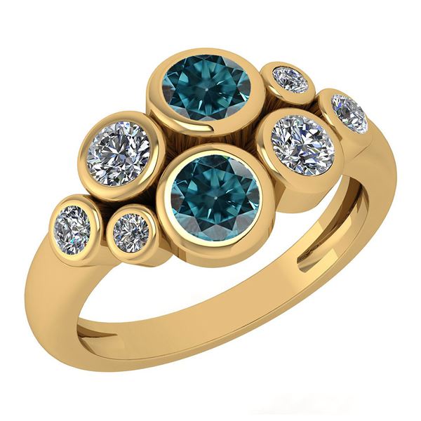 Certified 1.16 Ctw Treated Fancy Yellow Diamond And Whi