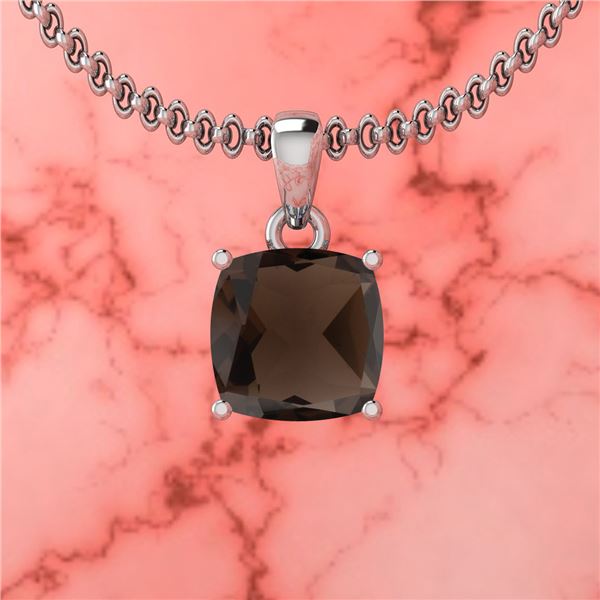 Certified 2.00 Ctw Smoky Quartz 14K White Gold Solitair