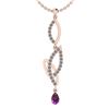 Image 1 : Certified 0.53 Ctw I2/I3 Amethyst And Diamond 10K Rose