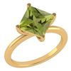 Image 1 : Certified 3.00 Ctw Peridot 14K Yellow Gold Solitaire Ri