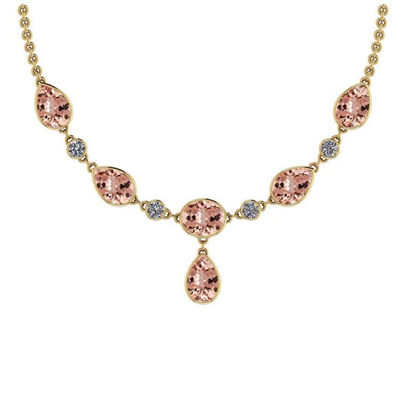 Certified 20.25 Ctw Morganite And Diamond VS/SI1 Beauti