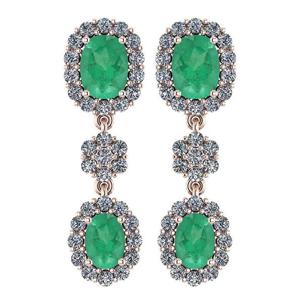 Certified 10.48 Ctw Emerald And Diamond VS/SI1 Hanging