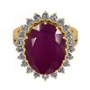 Image 2 : Certified 11.22 Ctw SI2/I1 Ruby And Diamond 14K Yellow