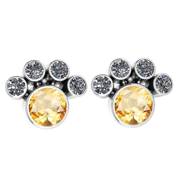 Certified 15.50 Ctw Citrine And Diamond SI2/I1 Earrings