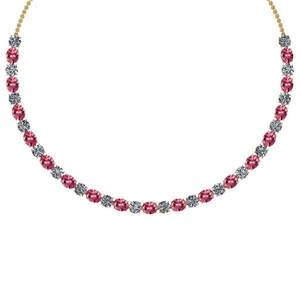 Certified 56.10 Ctw Pink Tourmaline And Diamond I1/I2 B