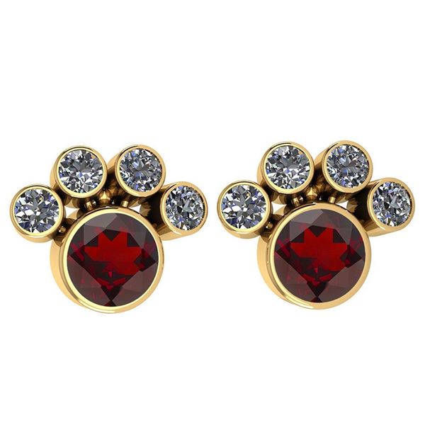 Certified 15.50 Ctw Garnet And Diamond SI2/I1 Earrings