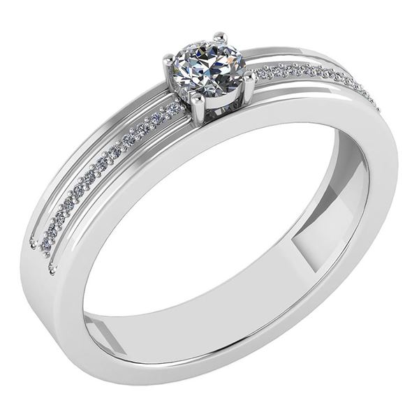 Certified 0.29 Ctw Diamond 14k White Gold Ring VS/SI1