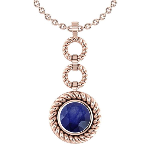 Certified 6.84 Ctw Blue Sapphire Necklace For womens Ne
