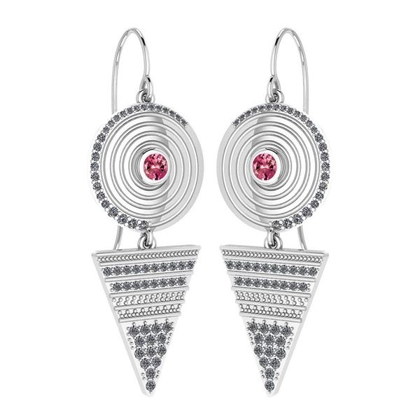 Certified 0.81 Ctw Pink Tourmaline And Diamond VS/SI1 W