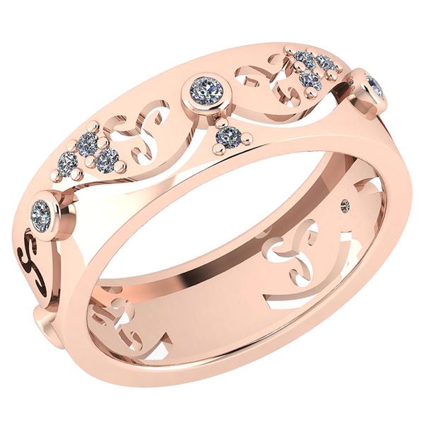 Certified 0.17 Ctw Diamond VS/SI1 Filigree Bands 18K Ro