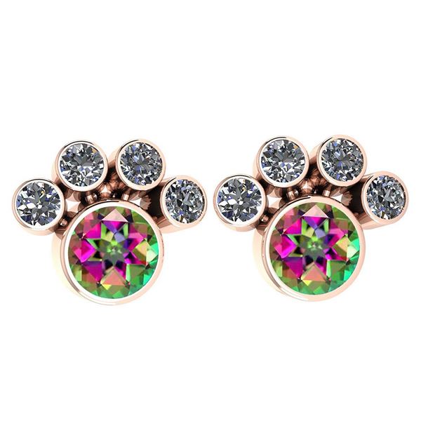 Certified 15.50 Ctw Mystic Topaz And Diamond SI2/I1 Lad