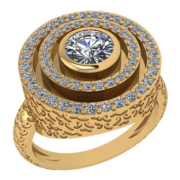 Certified 0.87 Ctw Diamond Wedding/Engagement 14K Yello