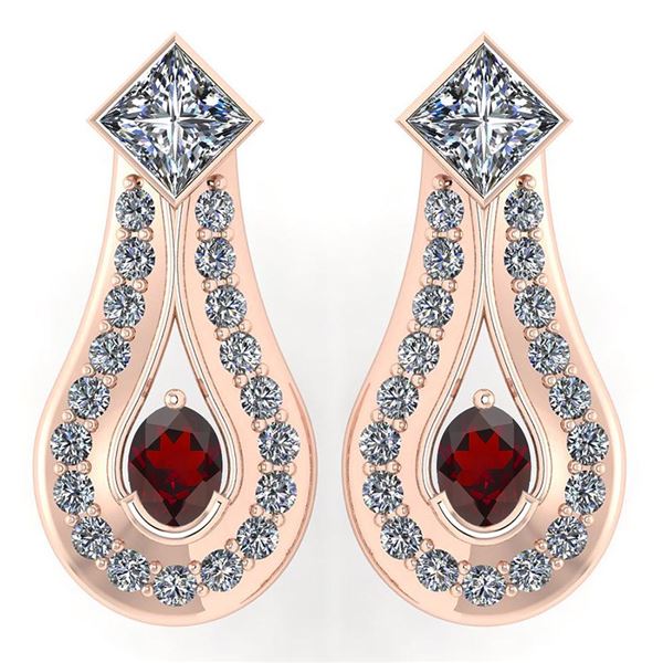 Certified 1.23 Ctw Garnet And Diamond Wedding/Engagemen