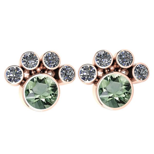 Certified 15.50 Ctw Green Amethyst And Diamond SI2/I1 E