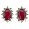 Image 1 : Certified 1.24 Ctw Ruby And Diamond 14k Yellow Gold Hal