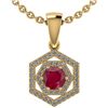 Image 1 : Certified 0.69 Ctw Ruby And Diamond 18K Yellow Gold Hal
