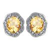 Image 1 : Certified 0.88 Ctw Citrine And Diamond 14K White Gold S