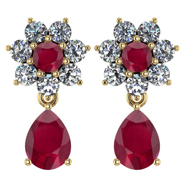 Certified 4.86 Ctw Ruby And Diamond 14k Yellow Gold Hal