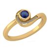 Image 1 : Certified 0.31 Ctw Blue Sapphire And Diamond 14K Yellow