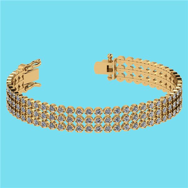 Certified 5.13 Ctw SI2/I1 Diamond 14K Yellow Gold Brace