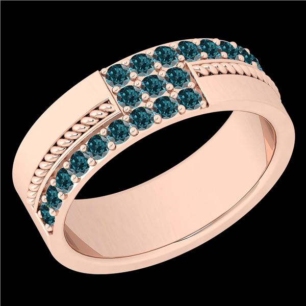 Certified 0.52 Ctw I2/I3 Treated Fancy Blue Diamond 14K