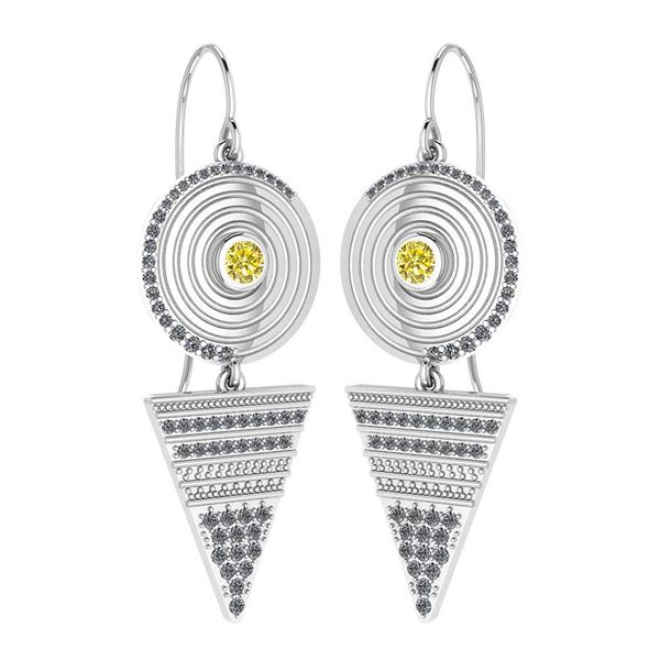 Certified 0.81 Ctw Treated Fancy Yellow Diamond VS/SI1