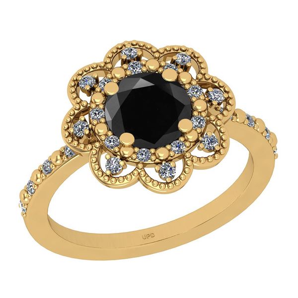 Certified 1.45 Ctw I2/I3 Treated Fancy Black And Diamon