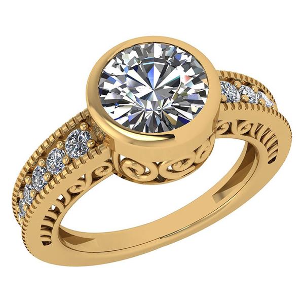 Certified 1.55 Ctw Diamond Wedding/Engagement 14K Yello