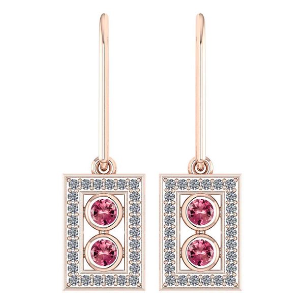 Certified 0.63 Ctw Pink Tourmaline And Diamond Wedding/