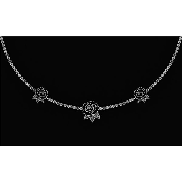 Beautiful 18K White Gold Light Weight Necklace