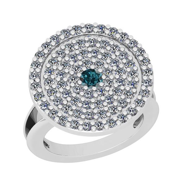 Certified 1.15 Ctw I2/I3 Treated Fancy Blue And White D