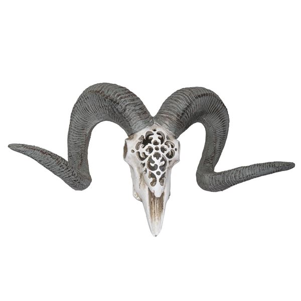 CARVED RAM SKULL