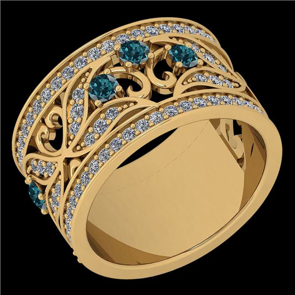 Certified 1.03 Ctw I2/I3 Treated Fancy Blue And White D