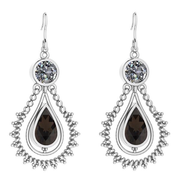 Certified 5.18 Ctw Smoky Quartz And Diamond SI2/I1 Dang