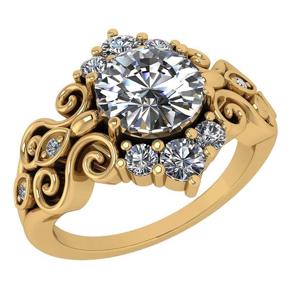 Certified 1.65 Ctw Diamond Wedding/Engagement 14K Yello