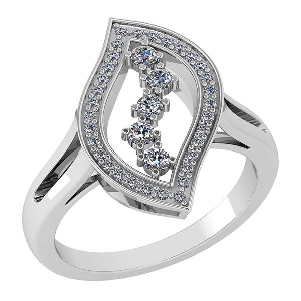 Certified 0.92 Ctw Diamond VS/SI1 Ring Bands 18K White
