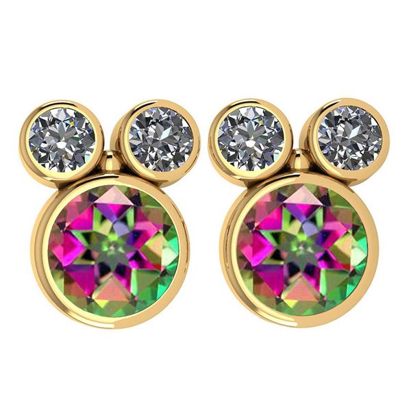 Certified 3.14 Ctw Mystic Topaz And Diamond VS/SI1 Ladi