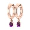 Image 1 : Certified 0.50 Ctw Amethyst Hoop Earring 18K Rose Gold