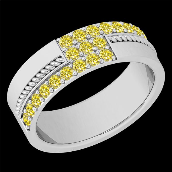 Certified 0.52 Ctw I2/I3 Treated Fancy Yellow Diamond 1