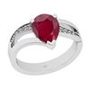 Image 1 : Certified 2.00 Ctw I2/I3 Ruby And Diamond 14K White Gol