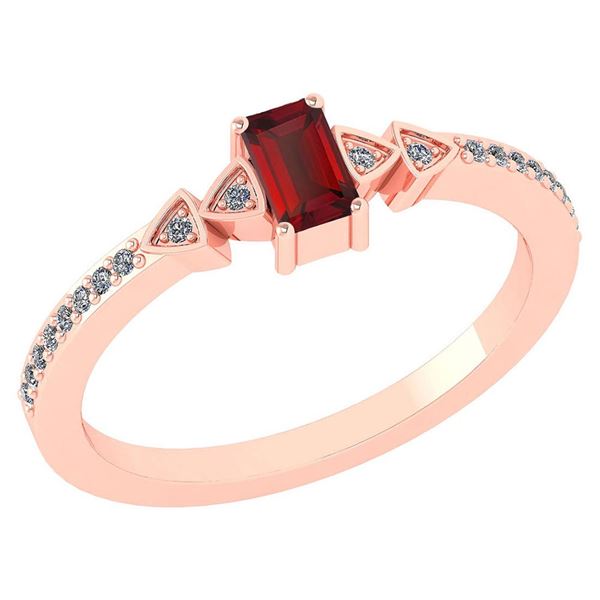 Certified 0.39 Ctw Garnet And Diamond 14k Rose Gold Hal